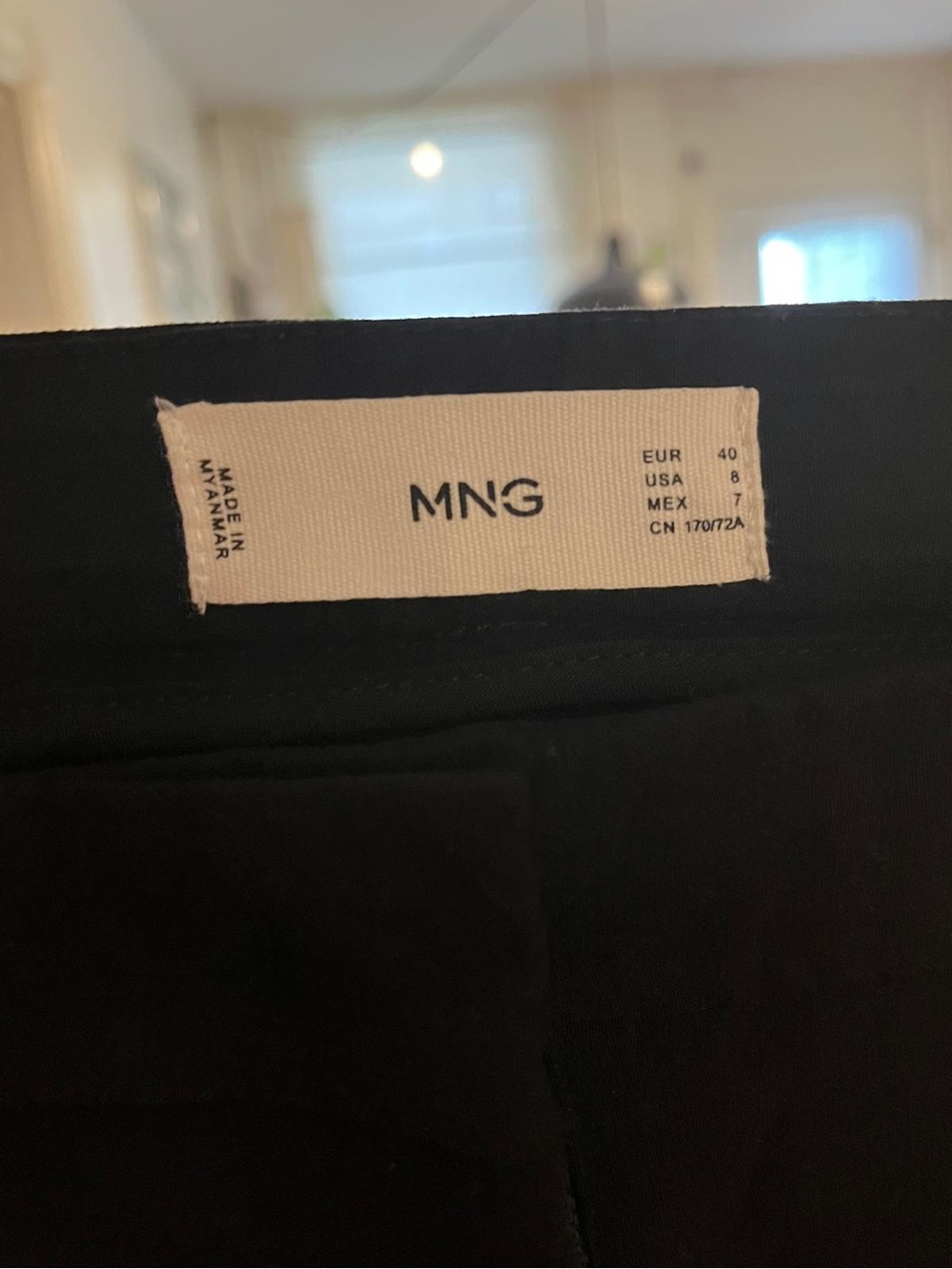 Mango Black Straight-Leg Pull-On Pants